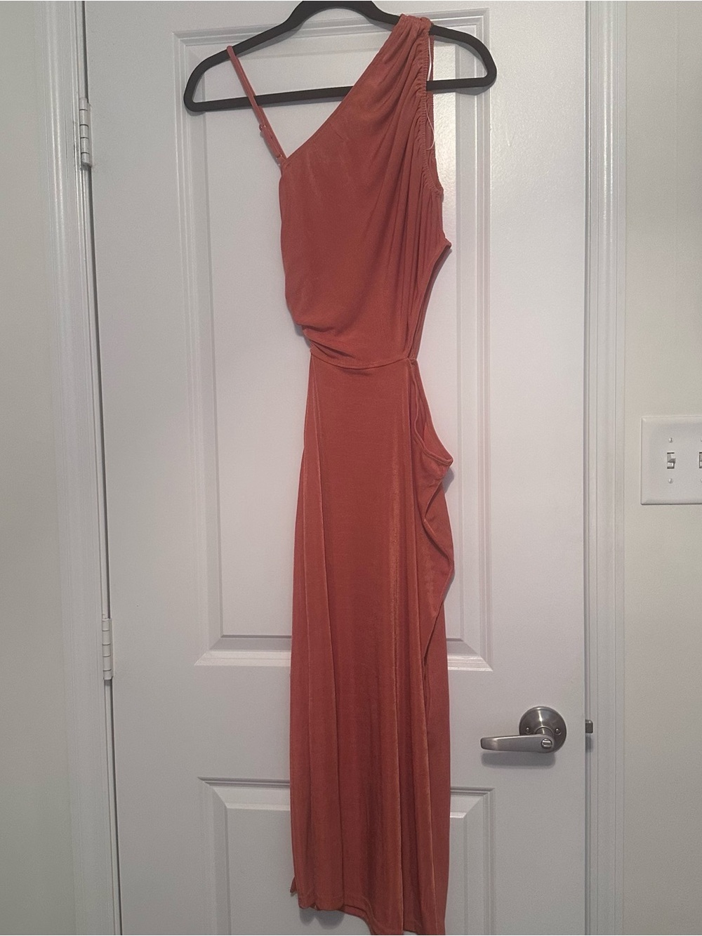 NWT - Hello Molly One-Shoulder Rust Orange Maxi Dress